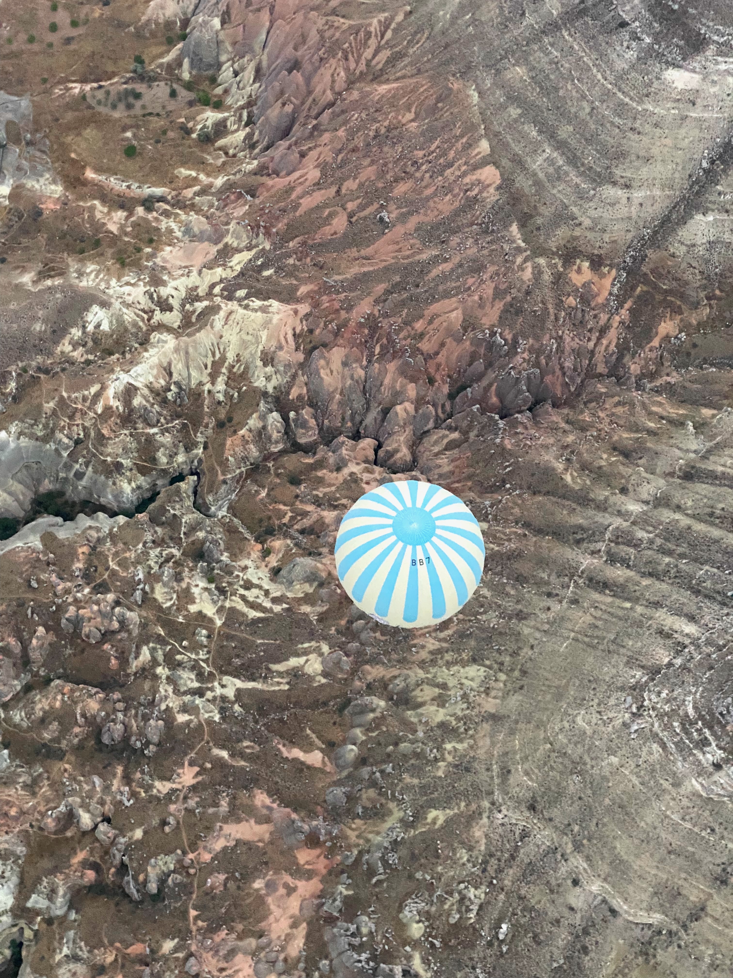 hot air balloon from above Kapadokya — photograph by A.B. Quine