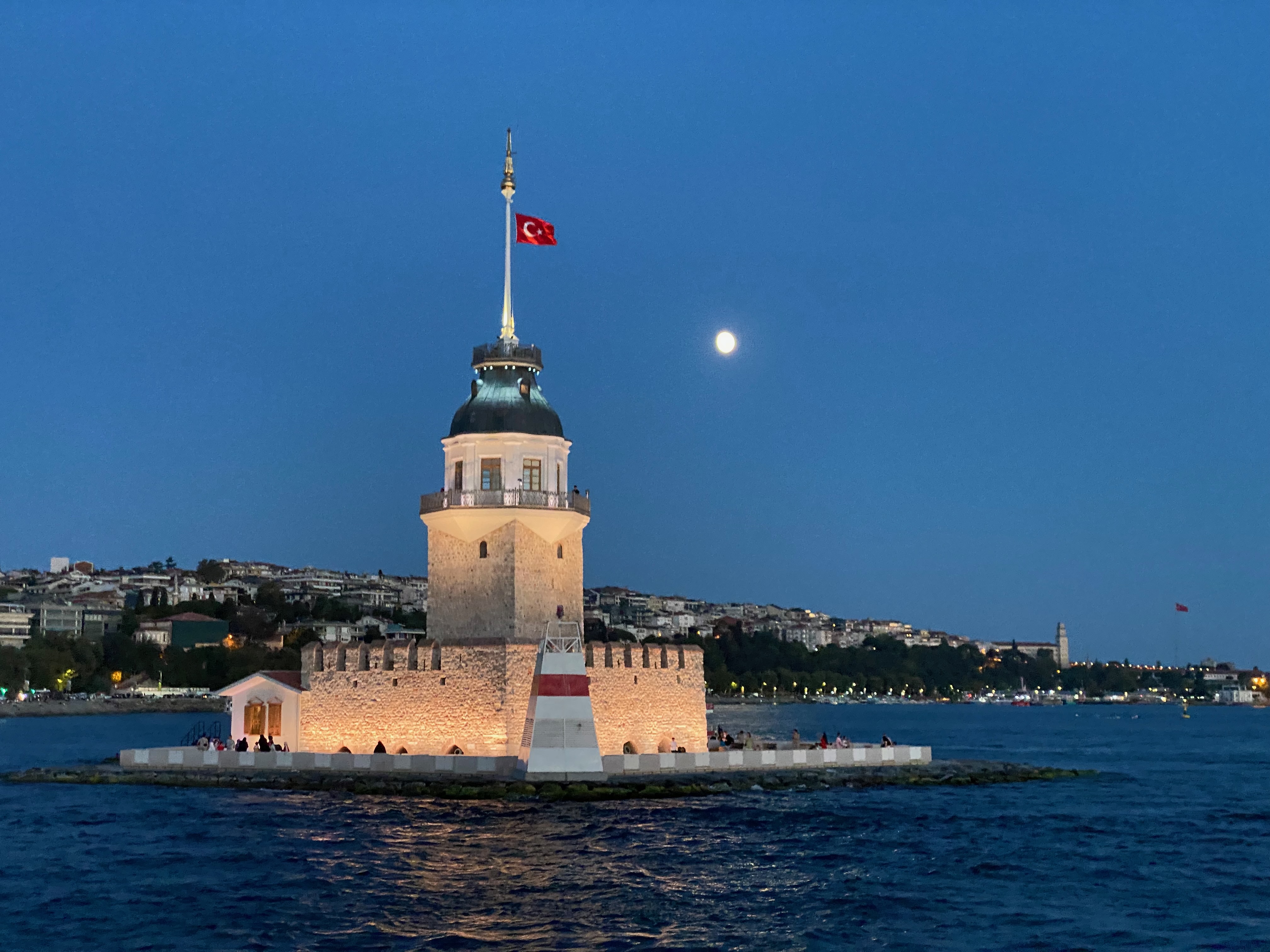 Maiden's Tower with Moon — photograph by A.B. Quine