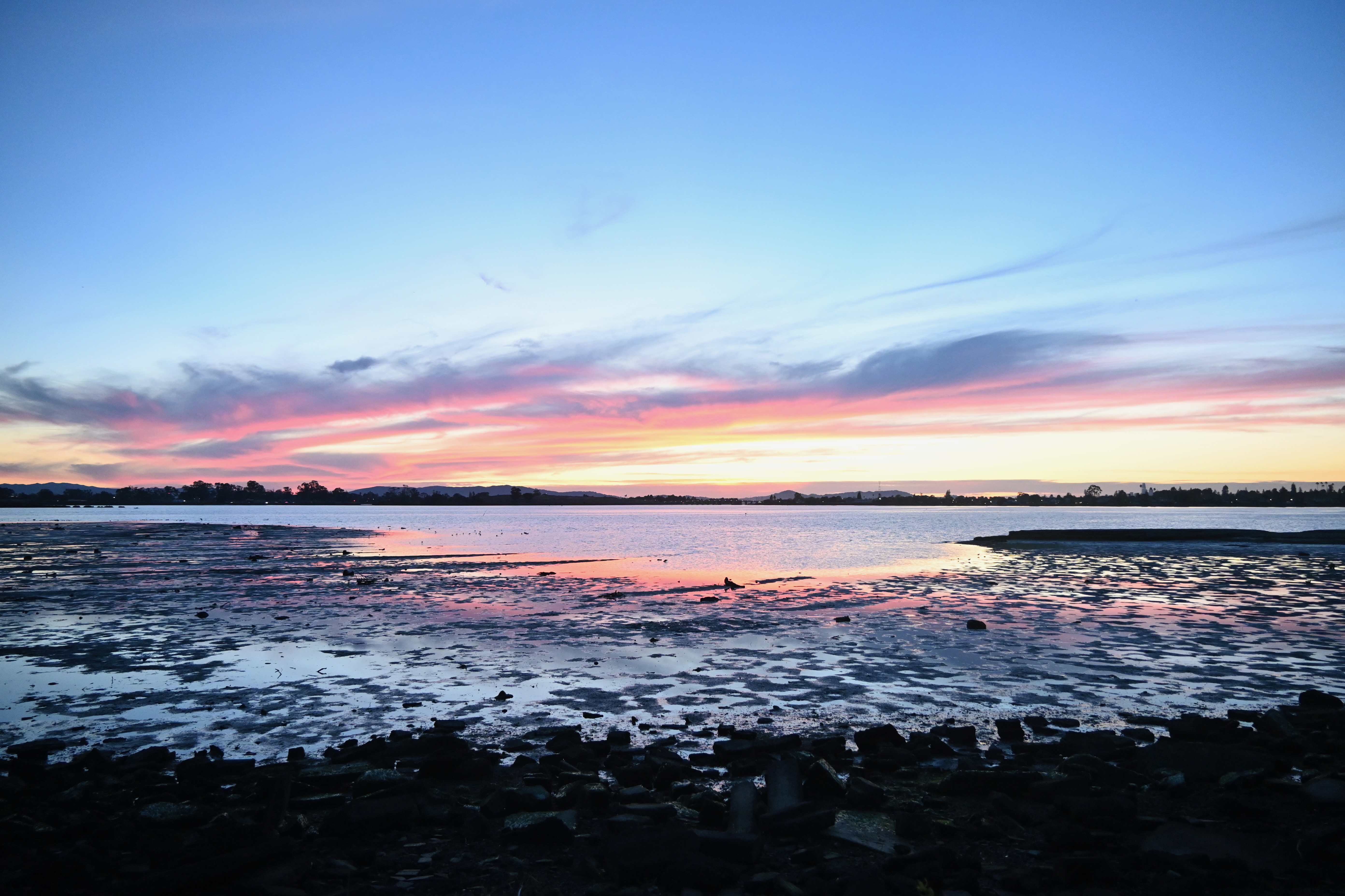 sunset over San Leandro Bay — photograph by A.B. Quine